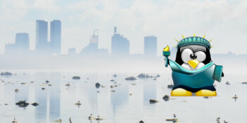 Tux liberty enlightening the world